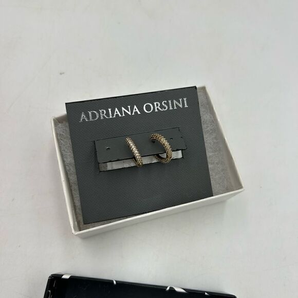 Women’s Adriana Orsini pave small hoop earrings - Picture 7 of 7